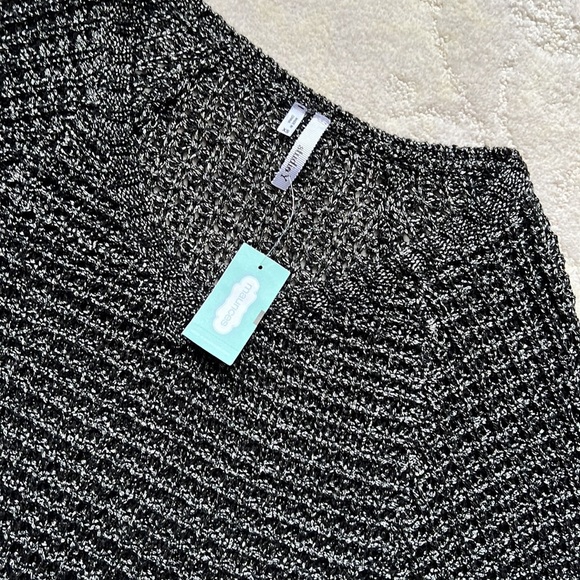 NWT Maurice’s Black w/Silver Accent Bat Sleeve Knit 🧶 Sweater - Picture 2 of 6